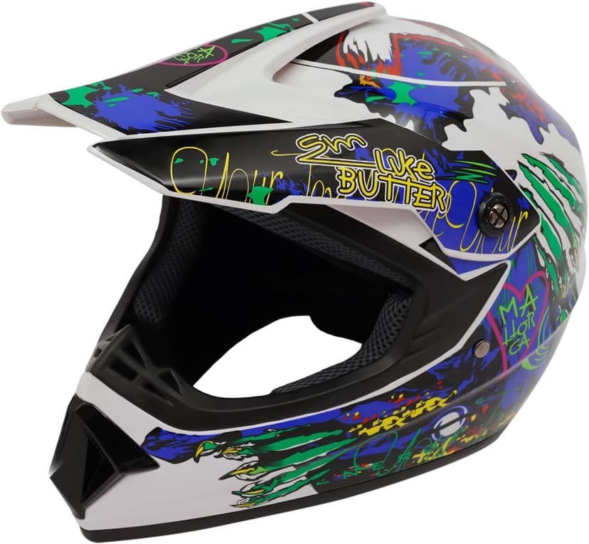 Adult Motocross Dirt Bike Helmet, Motorcycle Helmet Dirt Bike Motocross for Motocross, BMX, MX, UTV, Snowmobile, Go Kart, Racing, Skateboard, ATV Helmet, Goggles and Gloves