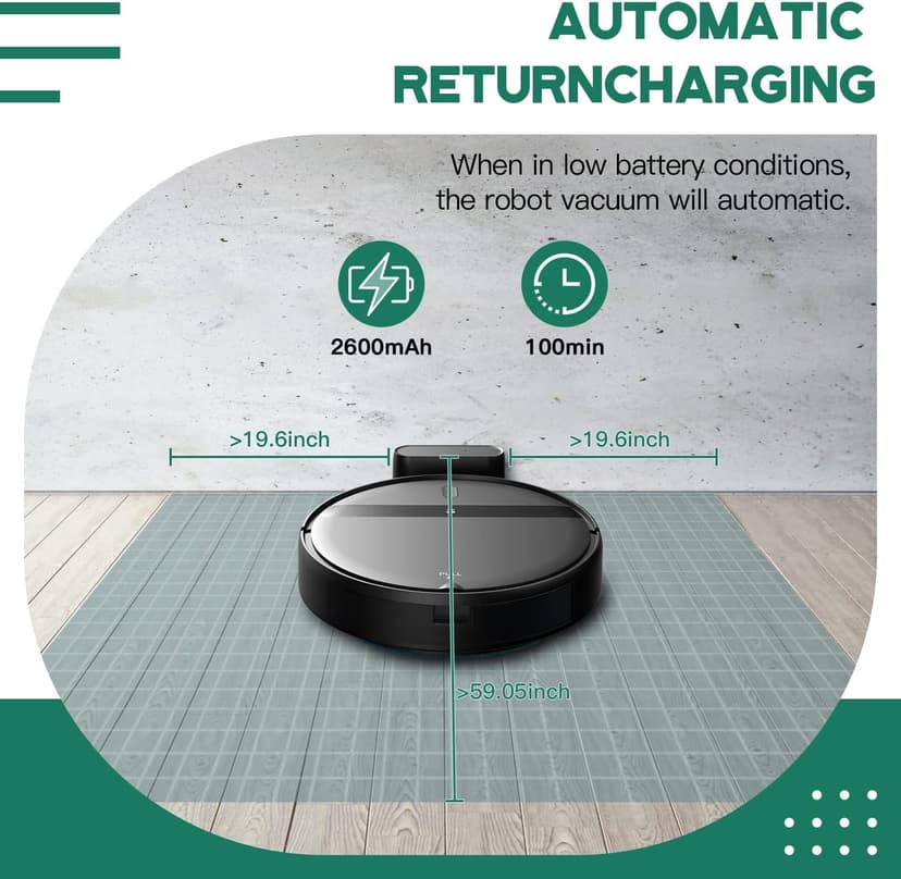 Robot Vacuum and Mop Combo, App/Alexa Control, Smart Robot Vacuum Cleaner, Ultra-Thin, Automatic Recharge Robotic Vacuum Cleaner for Pet Hair/Carpet/Hard Floor