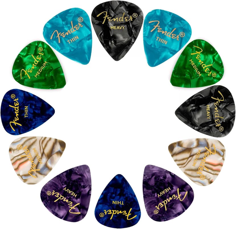 Fender Premium Picks Sampler - 12 Pack Includes Thin, Medium & Heavy Gauges (Austin Bazaar Exclusive) B07ZRYKNGS