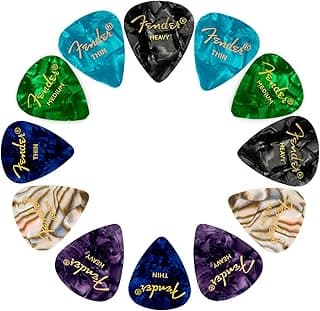 Fender Premium Picks Sampler - 12 Pack Includes Thin, Medium & Heavy Gauges (Austin Bazaar Exclusive) B07ZRYKNGS