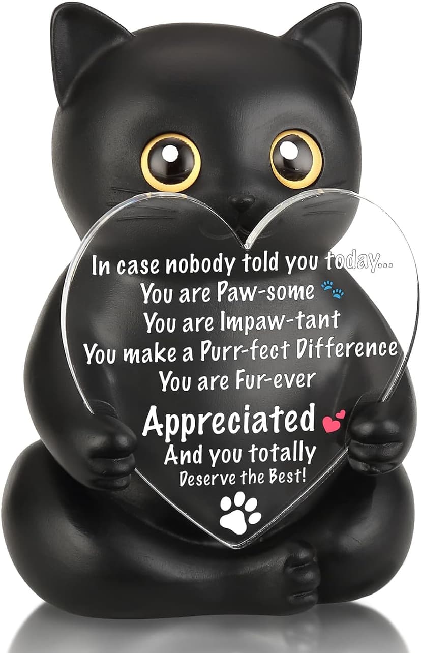 Uplifting Present for Women, Motivational Decor for Office, Affirmation Kitty Figurine, Cat Lover Gifts for Women Appreciation Gift for Cat Lovers, Encouraging Gift for Cat Lovers, XXS22 B0G12RSTWW