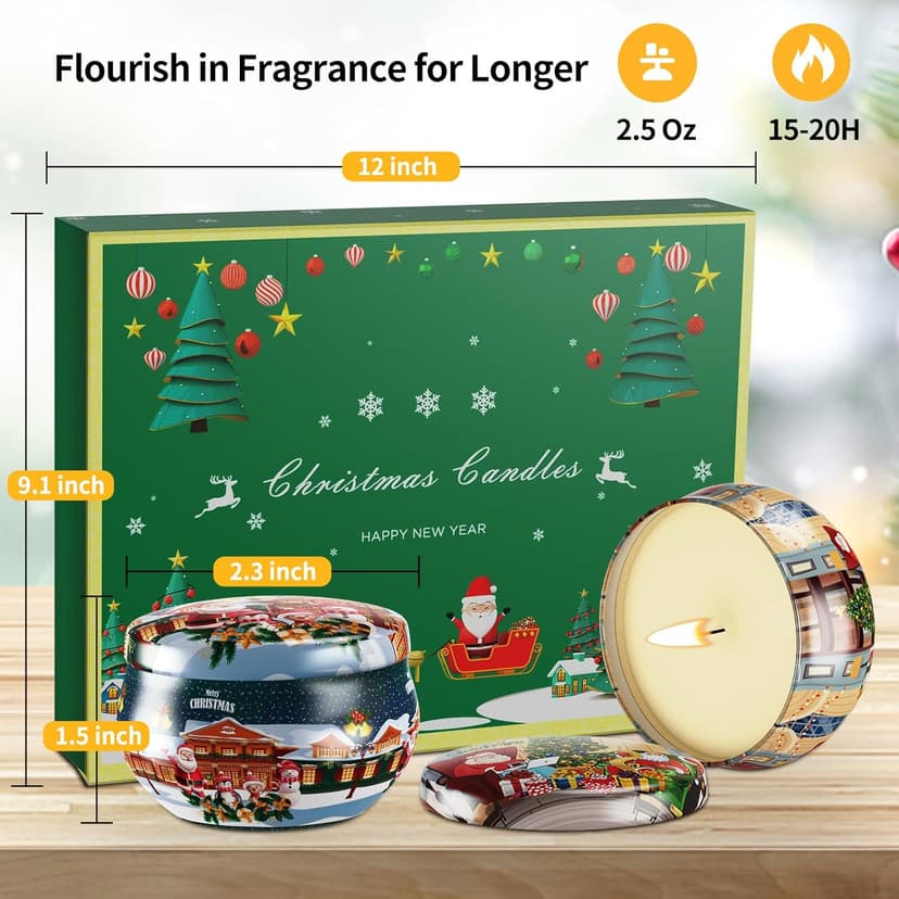 Christmas Gift Sets, Primevolve Scented Candles of 12 Bulk Home Aromatherapy Candles with Fragrances, Gift for Women, Candlelight Dinner Spa Bath