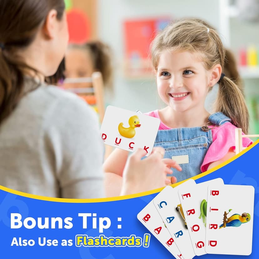 Learning Games for Kids Ages 3-8, Matching Letter Game for Kids Toys Ages 3-8 Educational Toys for 3-8 Year Olds Boys Girls Birthday Party Gifts for 3-8 Year Olds Boys Girls Blue