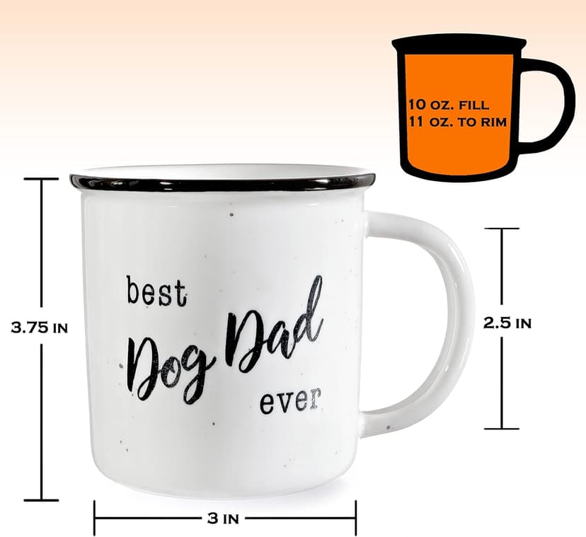 MAINEVENT Best Dog Dad Mug 11 Ounce, Dog Dad Coffee Mug, Best Doggy Father Ever Gift, Doggy Daddy Cup, Novelty Coffee Cup