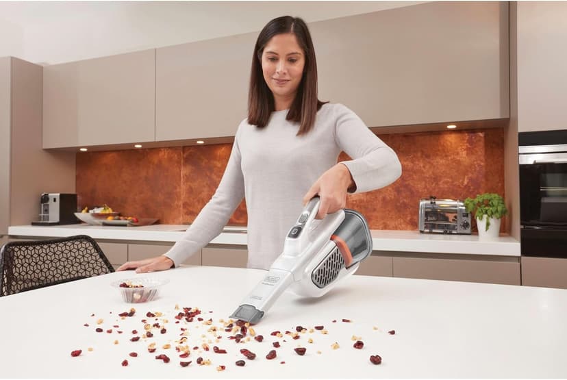 BLACK+DECKER Dust Buster Hand Held Vacuum Cordless Rechargeable, Portable Vacuum for Car, Extended Runtime, Powerful Suction, Extra Long Crevice Tool, AdvancedClean+ (HHVK320J10)