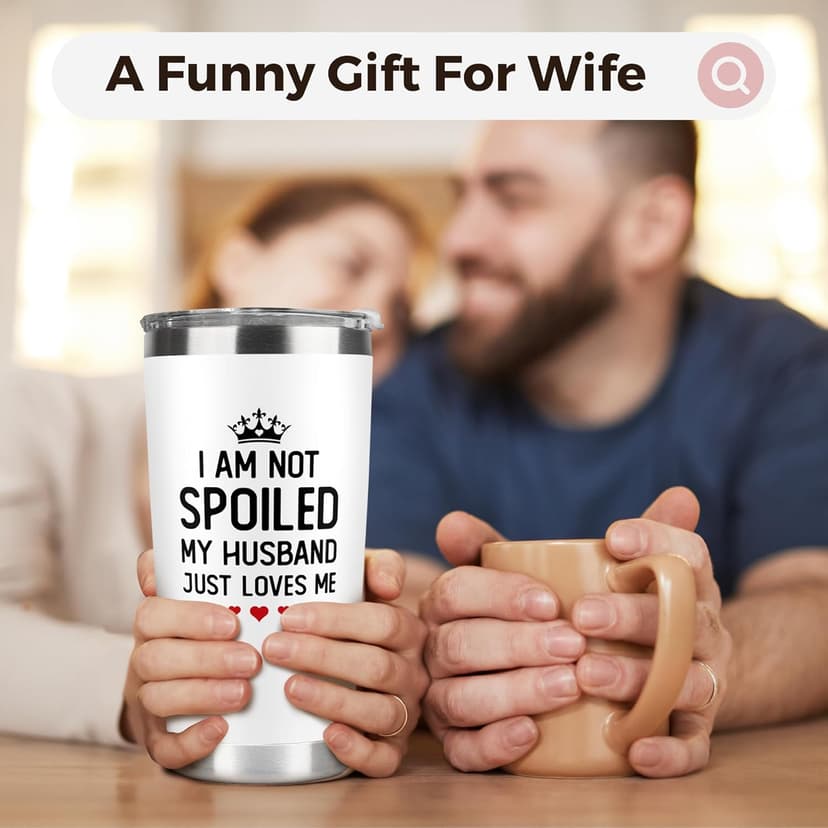 Gifts for Wife - Wife Gifts from Husband - Wedding Anniversary for Women, Valentines, Birthday Gift Ideas, Mothers Day, Christmas Gift for Her - Romantic Cup for Her - 20 Oz White Tumbler