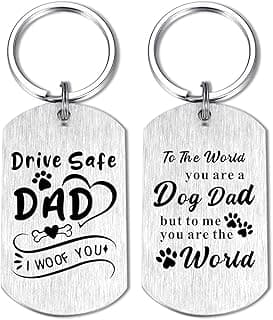Alotozo Dog Dad Gifts for Men - Christmas Gifts from Dogs to Daddy - Drive Safe Dad Keychain - From Puppy to Daddy Stocking Stuffer - Dog Lover Gift for Father