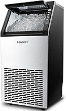 EUHOMY Commercial Ice Maker Machine,120lbs/24H Stainless Steel Under Counter Ice Machine with 33lbs Storage Bin, Freestanding Ice Maker for Home/Bar/Cafe/Restaurant