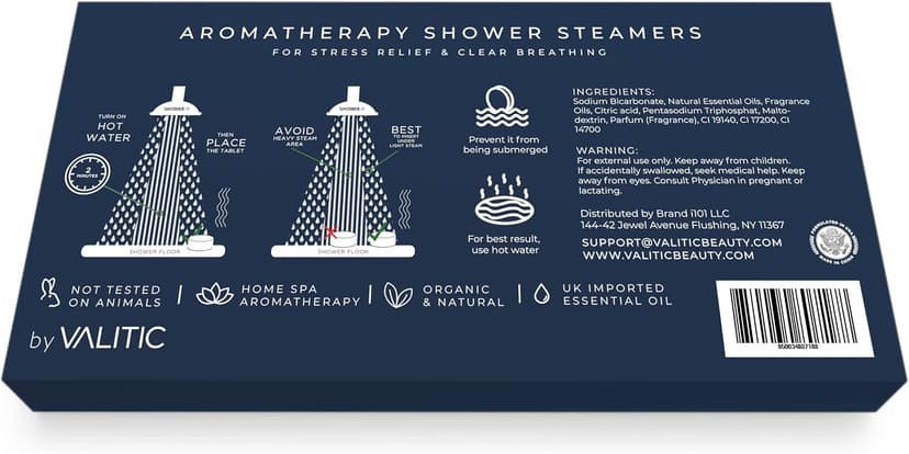 8 Natural Essential Fizzies: Lavender, Eucalyptus, Citrus, Peppermint, Relaxation Stress Relief Shower Tablets gifts for Mom VALITIC Aromatherapy Shower Steamers, Pods for Shower Spa Gift, 4 Scents B09MHRFGDW