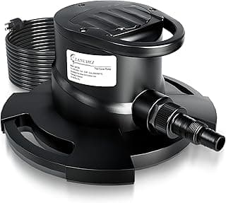 LANCHEZ 1/2HP Automatic Pool Cover Pump, 2250GPH Submersible Water Sump Pump with Check Valve & 3 Adapters, 25ft Power Cord, Removal for Swimming Pool, Hot Tubs, Rooftops and more,Black