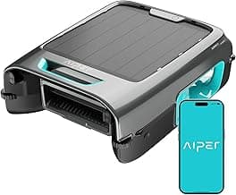 AIPER Surfer S2 Solar Powered Pool Surface Skimmer Robot with APP Support, 24/7 Continuous Cleaning, Dual Charging Modes, Smart Obstacle Avoidance, 150-um Filtration, OTA Upgrade