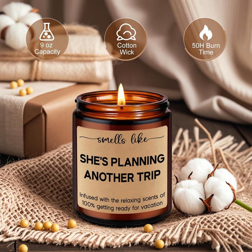Cool Gifts for People Who Travel, Girls Trip, Funny Christmas, Birthday Gifts Ideas for Travelers Women, Mom, Couple, Her LEADO Travel Candle, Travel Gifts for Women, Traveling, Gifts for Travelers B0D3F1GP3C