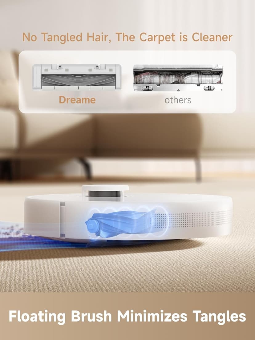 DREAME C20 Plus Robot Vacuum, 90 Days Self-Emptying Robot Vacuum and Mop Combo, 6000Pa Suction Robotic Vacuum, LiDAR Navigation, APP/Voice Control, Robot Vacuum Cleaner for Pet Hair/Carpet/Hard Floor