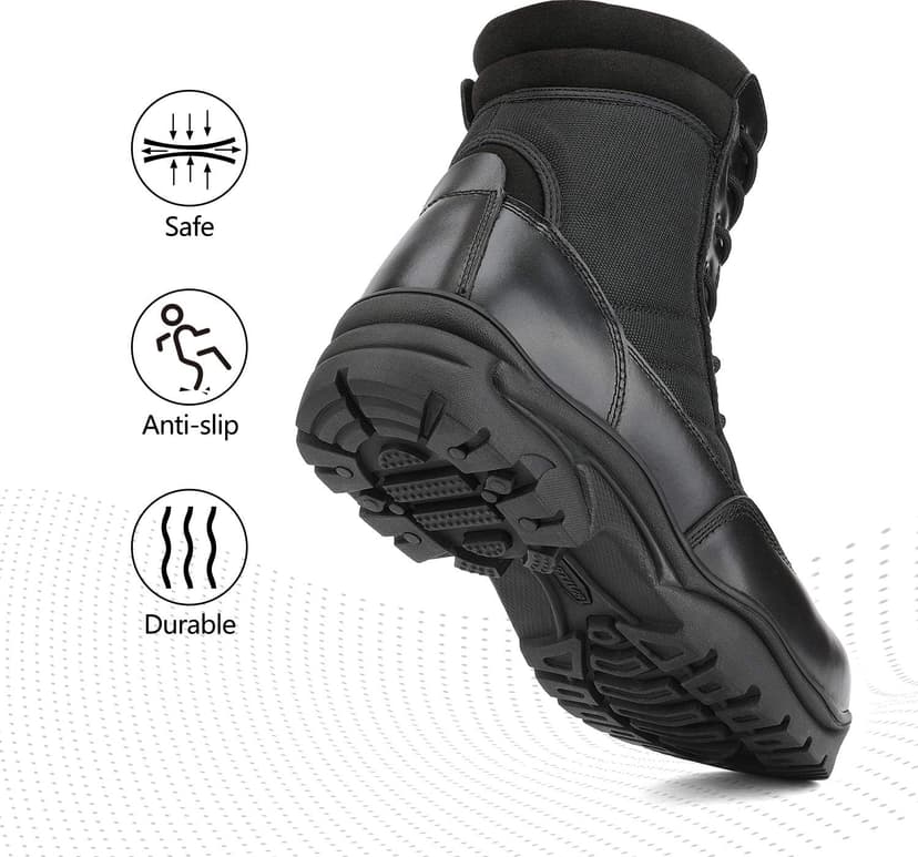 NORTIV 8 Steel Toe Boots for Men Safety Industrial & Construction Military Work Boots Slip Resistant ASTM F2413-18, TROOPER-STL