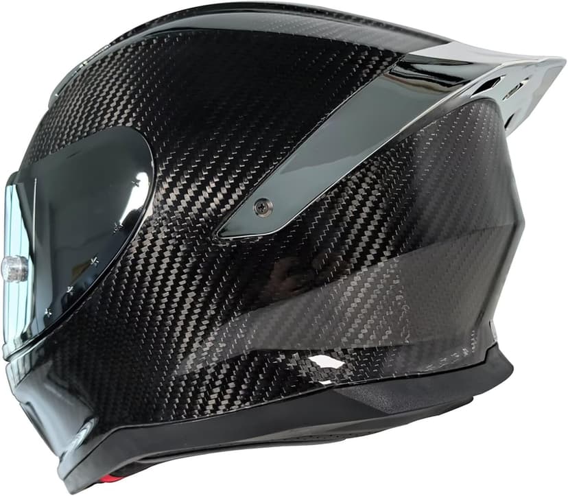 Motorcycle Carbon Fiber Full Face Helmets, with Spoiler Sport Touring Street Moped Scooter Chopper ATV Snowmobile Motorcycle Helmet, DOT Approved