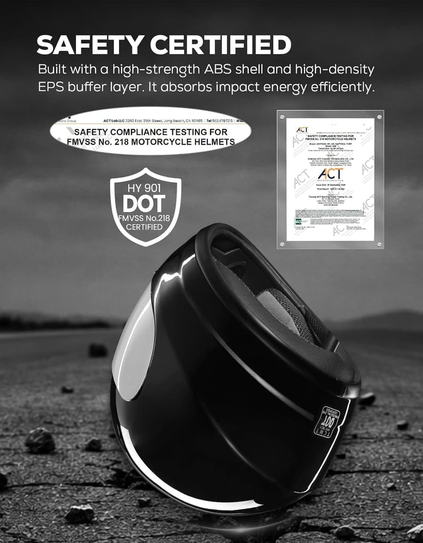 XFMT Full Face Motorcycle Helmet ATV Street Bike Motorbike Helmet DOT Approved with Anti-Fog Visor for Adult Men & Women