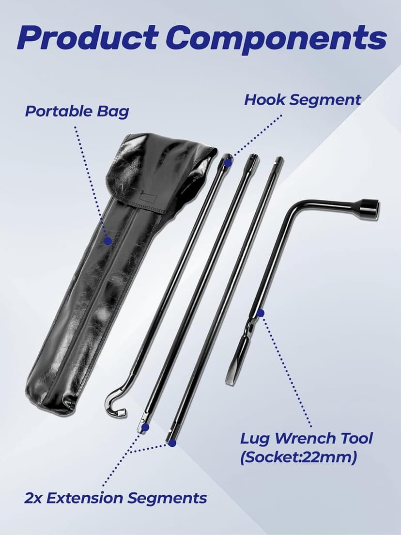 Tacoma Heavy Duty Spare Tire Tool Kit Compatible with 2005-2022 Tacoma OEM Replacement