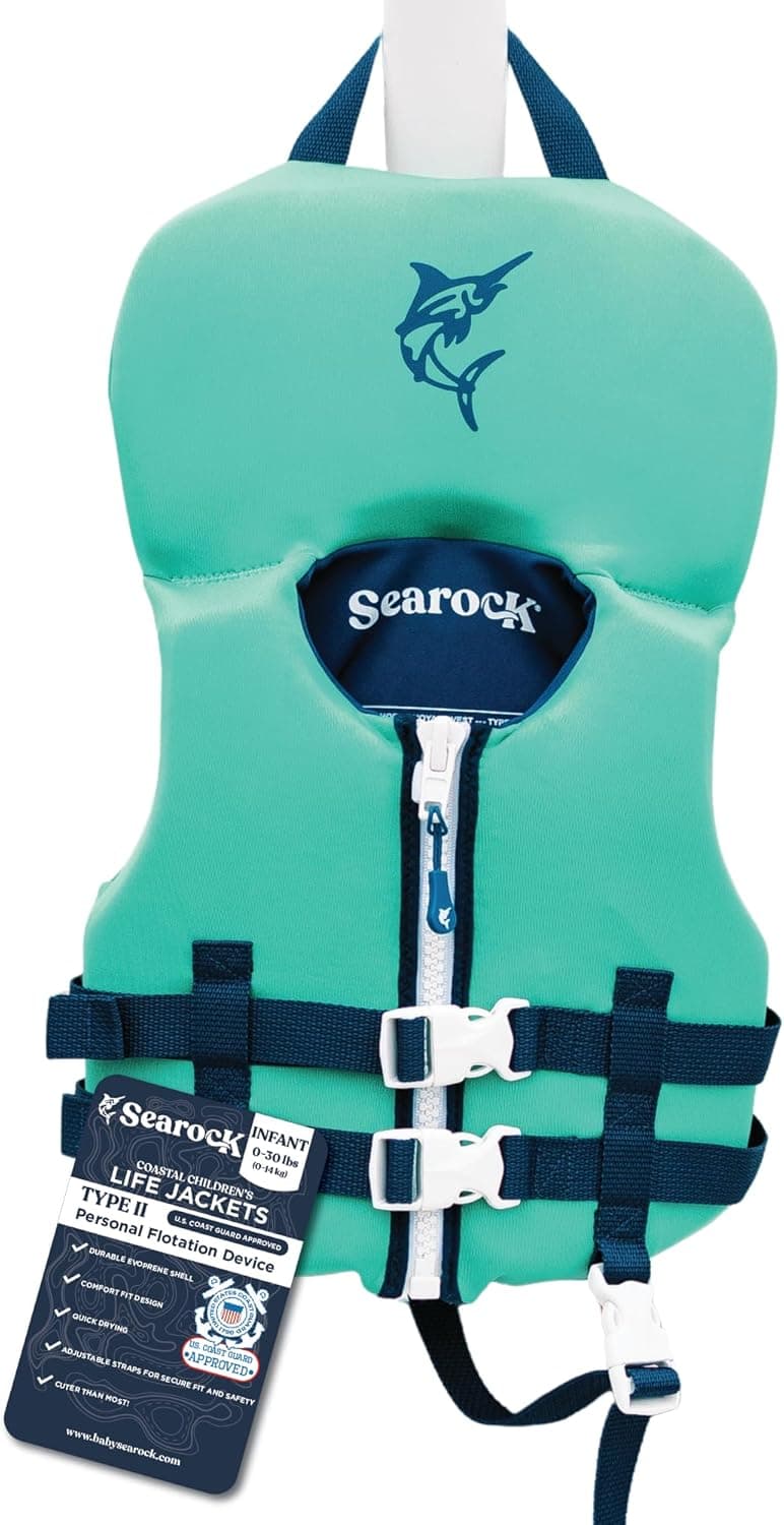 SearocK Children’s Life Jacket – US Coast Guard Approved Infant & Youth Life Vest for Boating, Fishing & Water Sports – Kids & Toddler PFD with Secure Buckles
