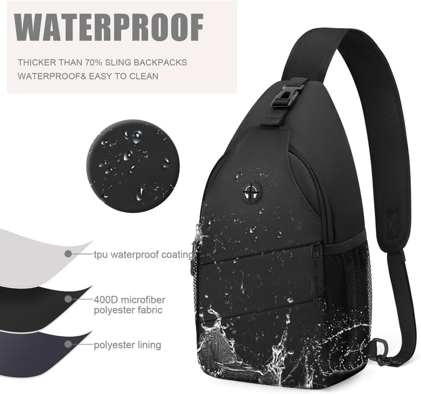 Pritent Crossbody Bags for Women Men Trendy Sling Bag Backpack Casual Chest Bag with Convertible Shoulder Strap