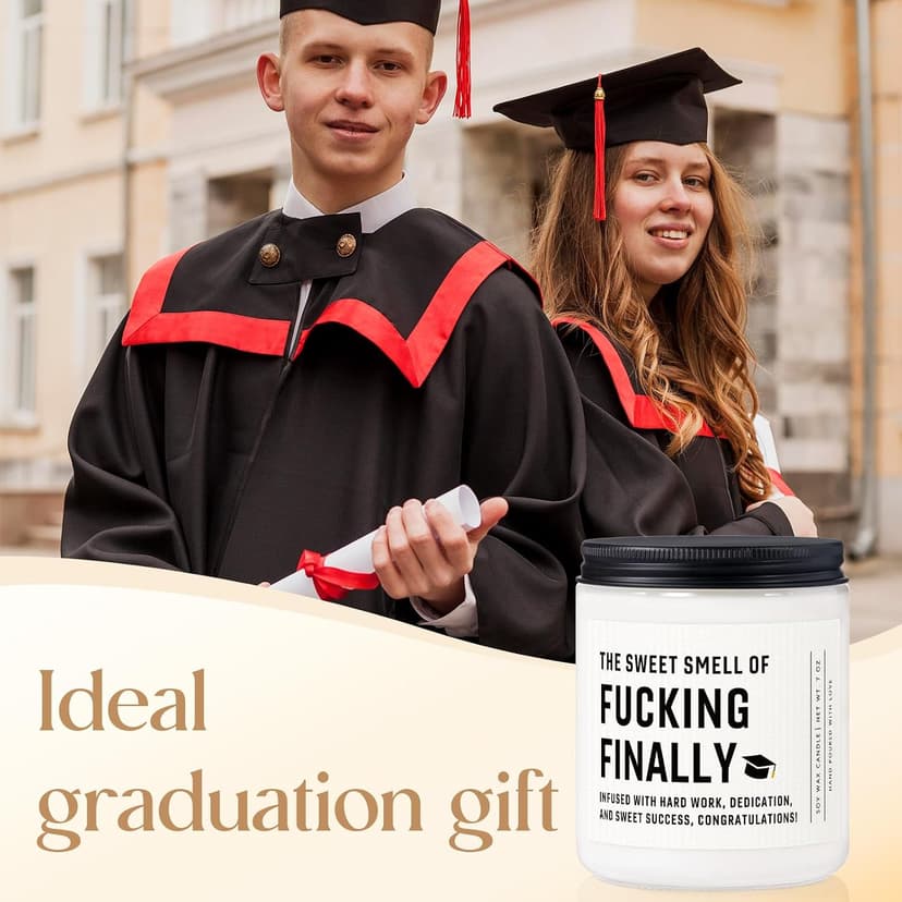 Shqiueos Funny Graduation Gifts for Her Him, Graduation Candle for Women Men Lavender Scented 7 Oz, 2025 Graduations Gifts for Masters Degree, College, High School, PhD Grad Gift for Nurse Law School