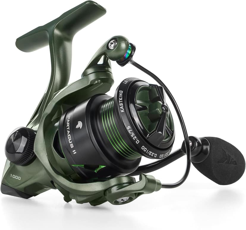 KastKing Spartacus II Spinning Reel – Sealed Carbon Fiber 22LBs Max Drag – 7+1 Stainless BB for Saltwater&Freshwater – 5.2:1 Gear Ratio – Size 500&1000 Perfect for Ice Fishing