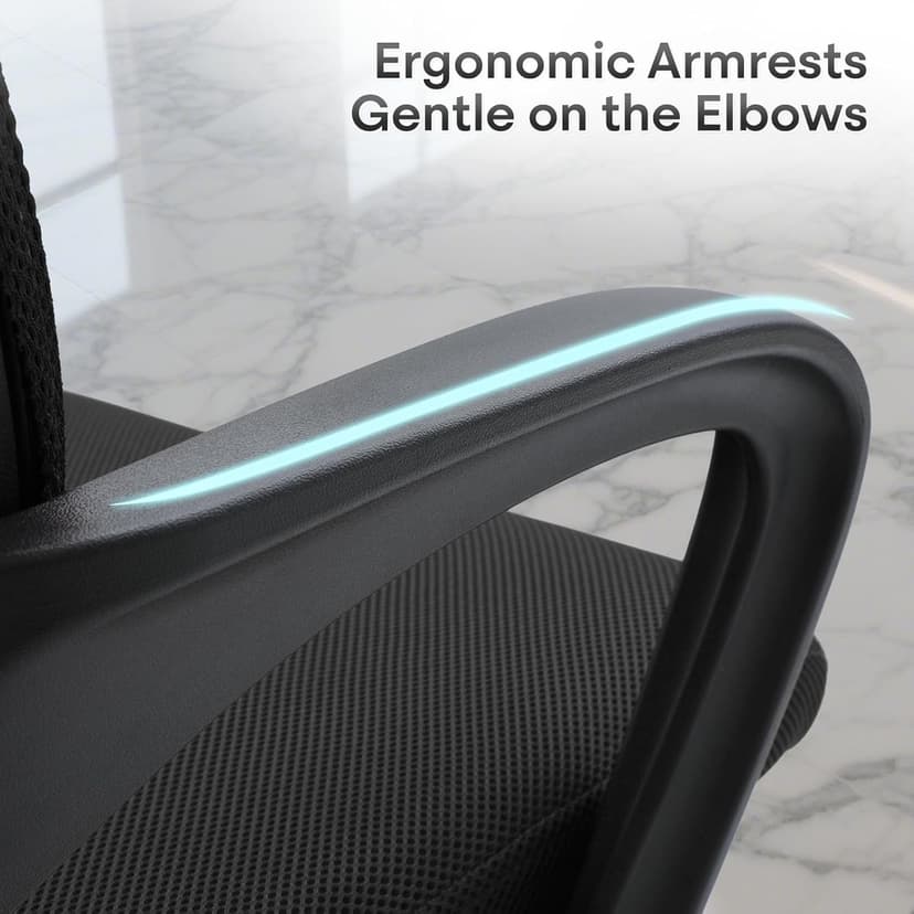 Ergonomic Office Chair - 330Lbs, Breathable Mesh Computer Desk Chair with Lumbar Support & Armrest, Rolling Swivel Adjustable Tilt Lock for Home Office/Gaming, Bedroom Study