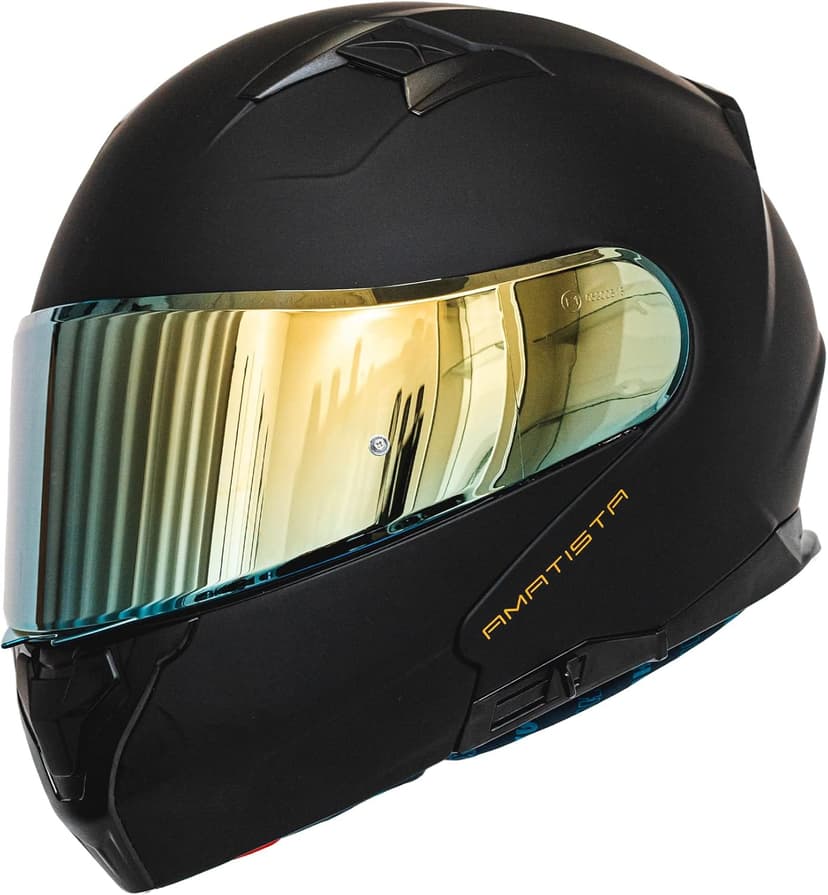 HAX Amatista Modular Flip-Up Dual Visor Motorcycle Helmet - DOT/ECE Approved, Lightweight, Comfortable, and Stylish Helmet for Men and Women (Matte Black XXL)