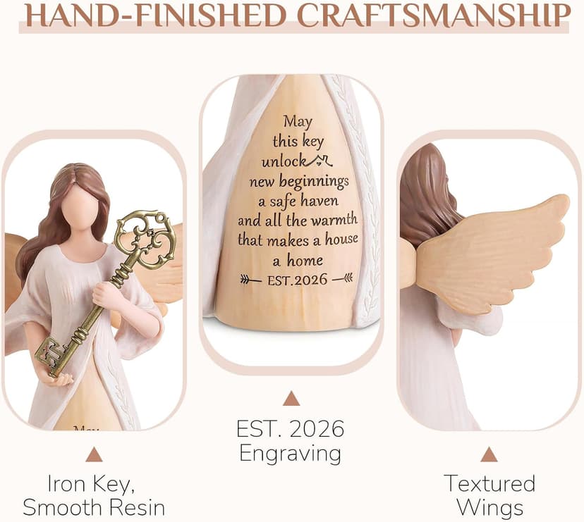 Handmade Resin with Gift-ready Package, Perfect Entryway Table Decor Symbolizing New Beginnings for Homeowner Women Friend Storieme Housewarming Angel Figurine, House Warming Gifts New Home B0G7Y6LMG4