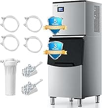 COTLIN Commercial Ice Maker, 550LBS/24H with 350LBS Storage, Commercial Ice Machine with Self-Cleaning, Ice Ready in 5–15 Min, Timing Function, Ice Thickness Adjustment, Stainless Steel, ETL Approval