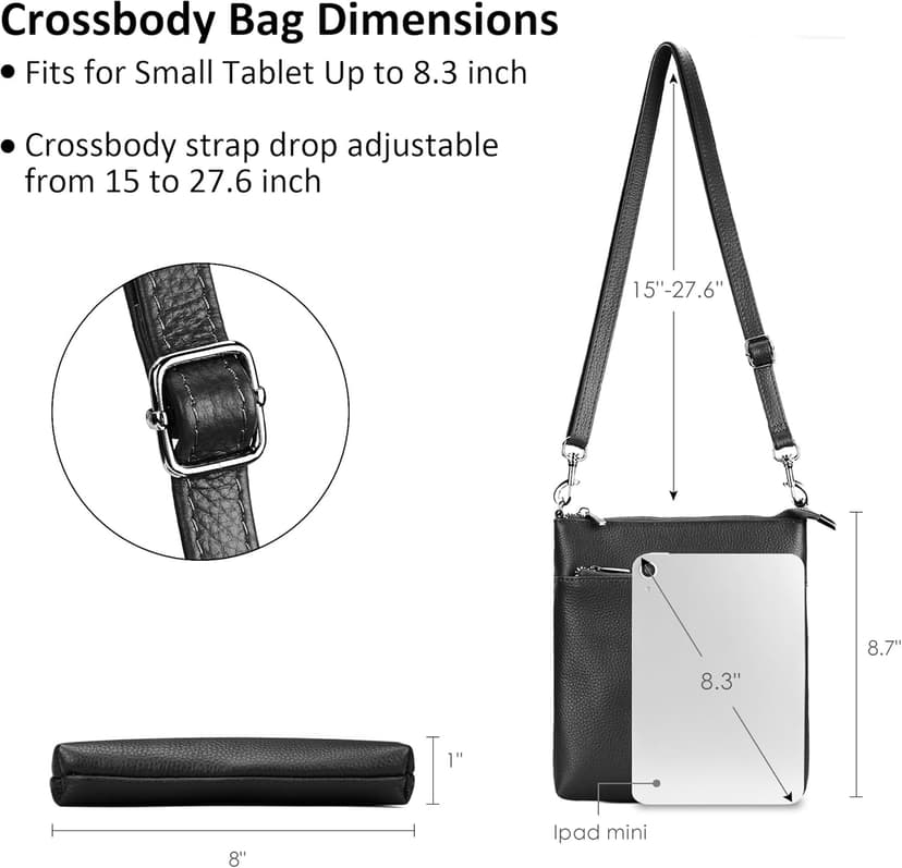 befen Genuine Leather Small Crossbody Purses for Women Travel Cross Body Bags Lightweight with Adjustable Shoulder Strap