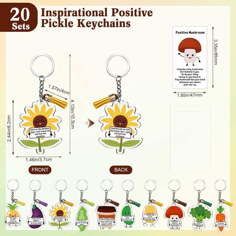 Positive Support Keychains Appreciation Gifts for Coworkers Employee Christmas Thanksgiving Funny Positive Gifts