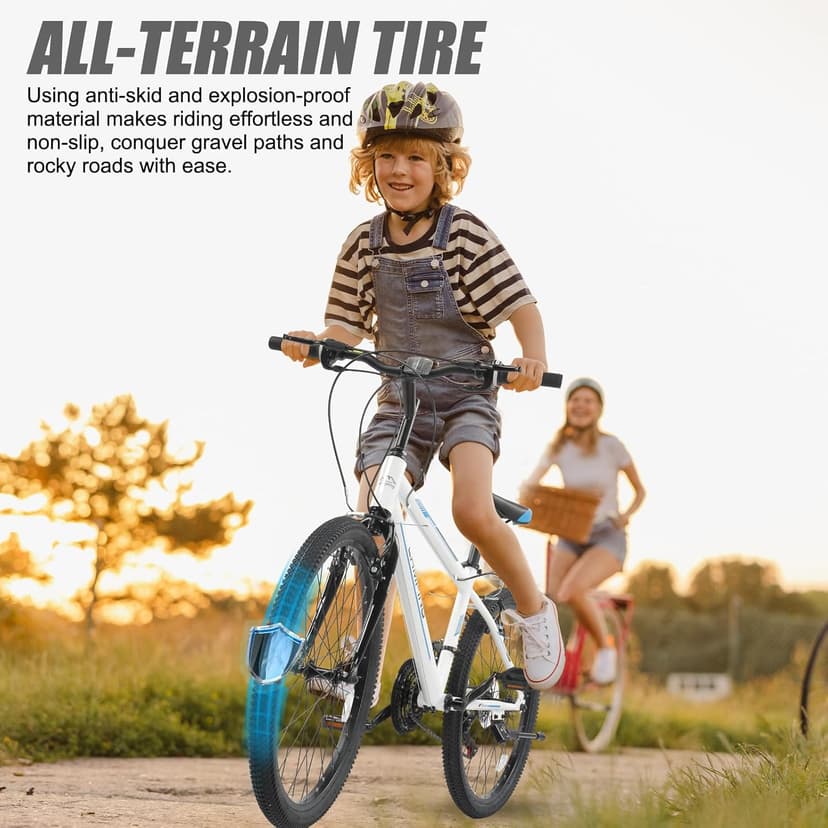 Ktaxon 20/24/26 Inch Mountain Bike, 7/21-Speed Adult Bicycle with Sturdy Steel Frame, Front Suspension, Excellent Twist Shifting, Easy to Assemble and Stylish Cool Look for Men Women