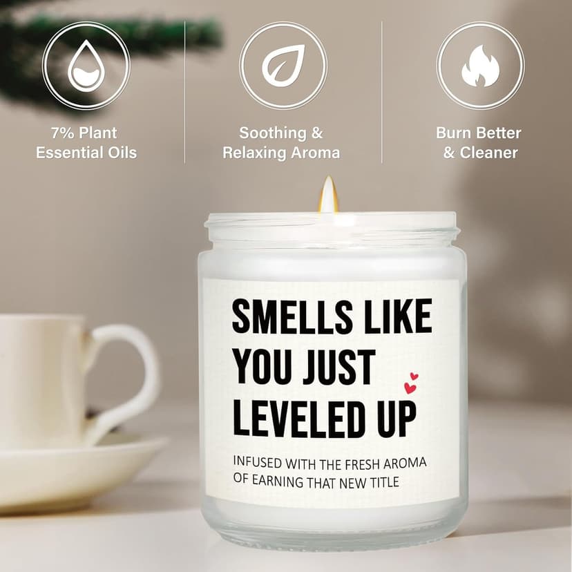 Promotion Gifts for Women Men, New Job/Parents Candle, Congratulations Gift for Women, Funny Congrats Gift for Coworker, Gamer, Friend, Boss, Teacher, Nurse, Handmade, 7oz