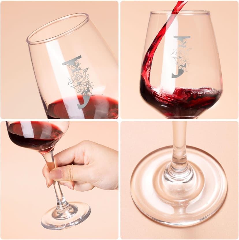 Monogrammed Wine Glass Gifts for Women, Personalized A-Z Wine Glass Customized Gift for Women, Unique Birthday Mothers Day Gifts for Mom, Her, Wife, Friends B0F2DH5KTX