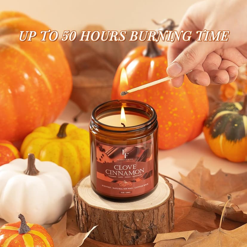 Fall Candles Set, 4 Pack Candles for Home Scented Natural Soy Wax, Autumn Gifts Set for Women Men, Fall Fragrance of Pumpkin/Cinnamon/Vanilla Cupcake/Apple B0F66HVPDY