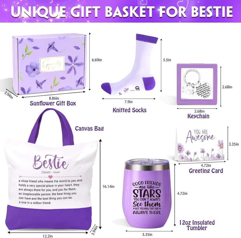 Best Friend Birthday Gifts for Women, Gift for Friend Woman, Bestie Gifts for Women, Birthday Galentines Valentines Christmas Friendship Bestfriend Gift Ideas for Bestie Soul Sister Close Female BFF B0F27YZ252