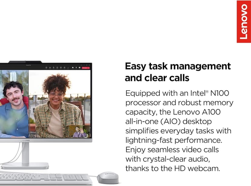 Lenovo IdeaCentre Everyday Tasks 24" Full HD All-in-One Desktop Computer • Lifetime Office 365 for The Web • Intel 4-Cores • 512GB External and 256GB SSD • 8GB RAM • Keyboard and Mouse • Windows 11