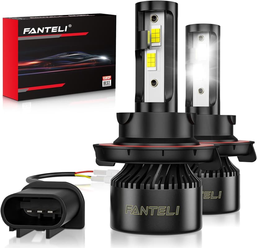 𝖧𝟣𝟥/𝟫𝟢𝟢𝟪 Bulbs, 6500K Cool White 40000LM 900% Brightness, Backup 1:1 Size Plug and Play IP68 Waterproof Interior Off-Road Lights, Pack of 2