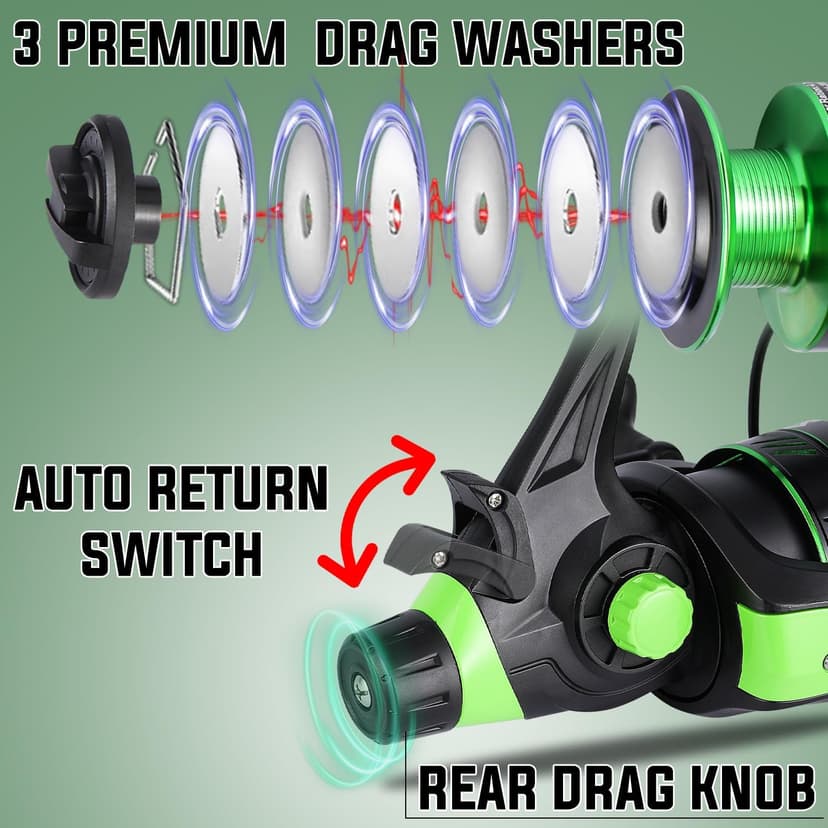 Sougayilang Surf Fishing Rod Combo IM8 Carbon 3 Piece Travel Spinning Rod with 4000 Size Spinning Reel (9'/10'/11'/12')