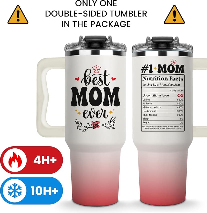 Best Mom Ever Tumbler, Mommy Coffee Mug, Mama Tumblers, Momma Gift Ideas, Funny Birthday Present For Her, Mom Cup, Cute Mother Day Gift Tumbler With Handle 40oz