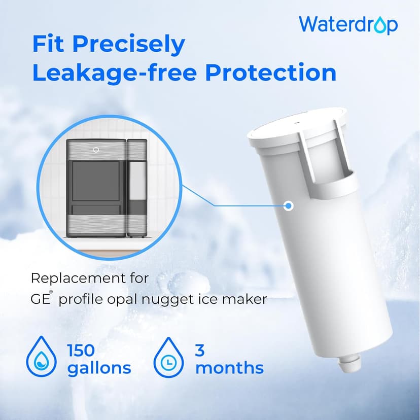 Waterdrop C33 Ice Maker Water Filter, Replacement for GE® Profile Opal Nugget Ice Maker Filter, P4INKFILTR, with Ring Pull, NSF 42&372 Certified, 3 Pack