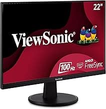 ViewSonic VA2247-MH 22 Inch 1080p Monitor, 100Hz Refresh Rate with FreeSync for Smooth Workflows, Ultra-Thin Bezels, HDMI, and VGA Inputs