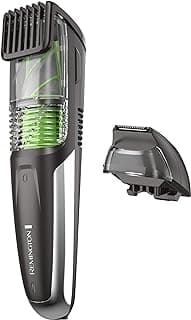 Remington Vacuum Beard Trimmer,13 Length and Style Settings with Adjustable Length Comb (2-18mm),Vacuum Trimmer for Beard, Mustache, and Stubble, Rechargeable Lithium Power, Washable, Removable Blades