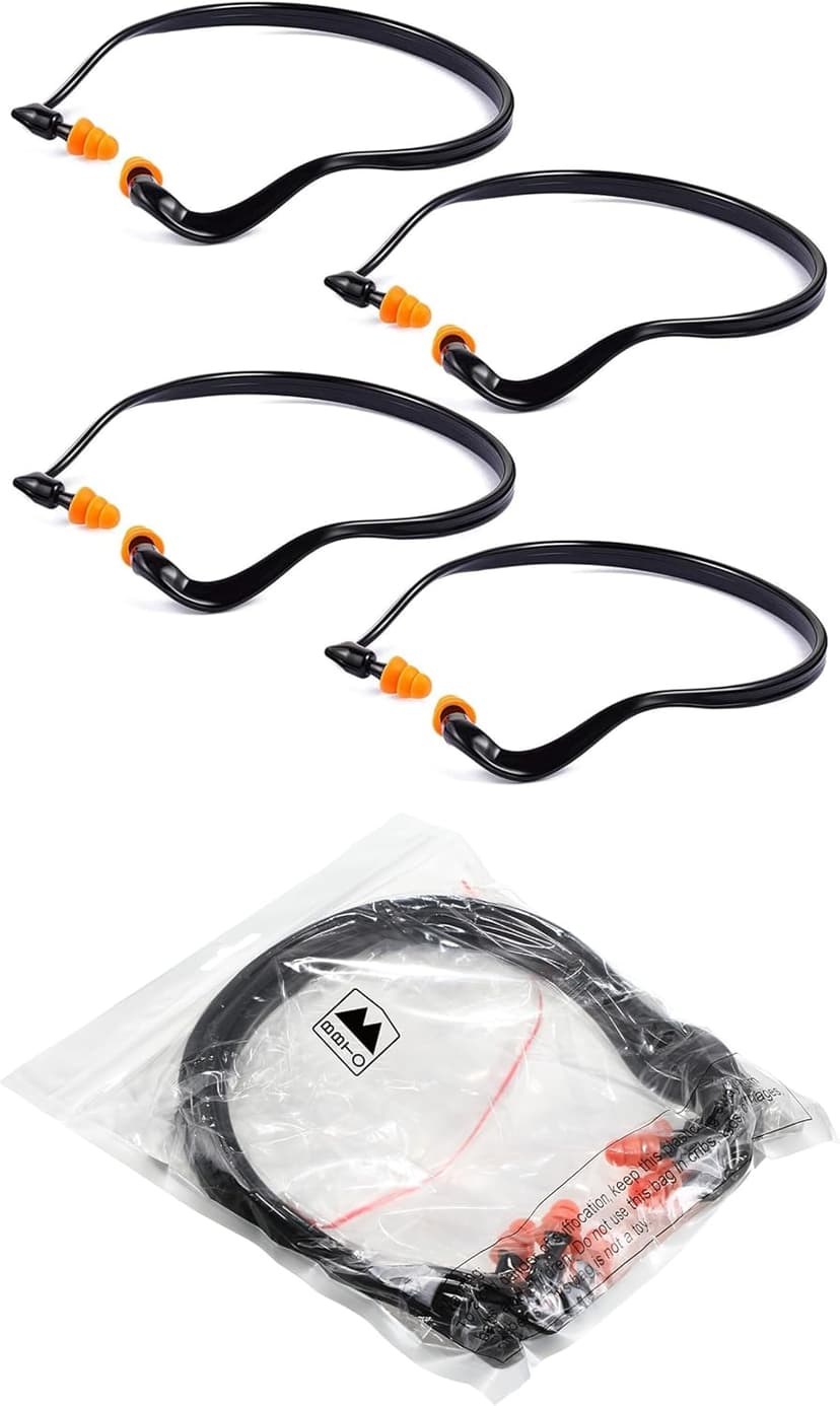 BBTO Banded Earplugs for Shooting Range Band Ear Plugs Lightweight Silicone Earplugs for Hearing Protection, Noise Reduction, Work, Construction, Sleeping, Concerts, Sports Racing(Orange,4 Pcs)