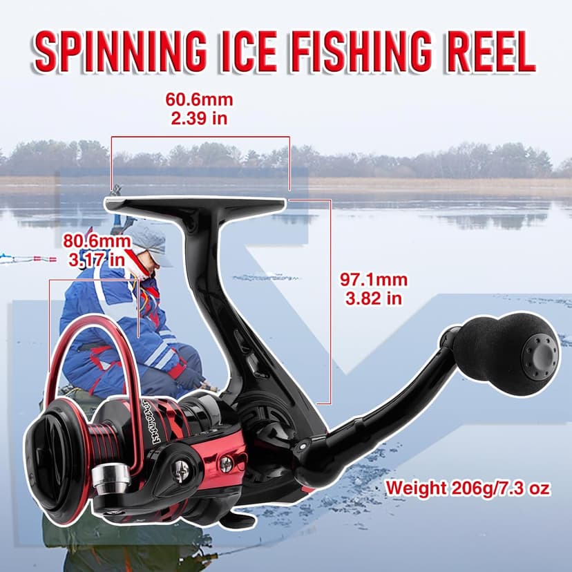 Ice Fishing Rod and Reel Combo, 27" Medium Light Spinning Ice Fishing Pole