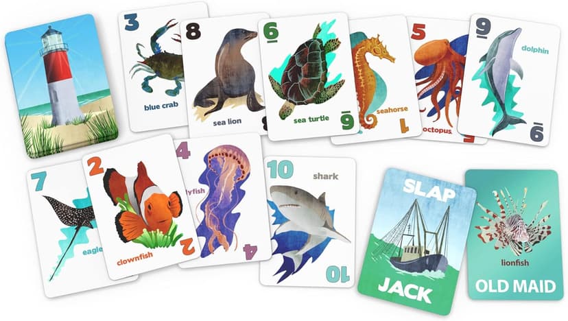 GO FISH Untamed Oceans, a Go Fish Card Game for Kids 4-8 and Up – Play Old Maid and Slap Jack with Same Deck – Easy to Learn – Family, Board Game Night and Classroom Party Fun – Great Gift Idea
