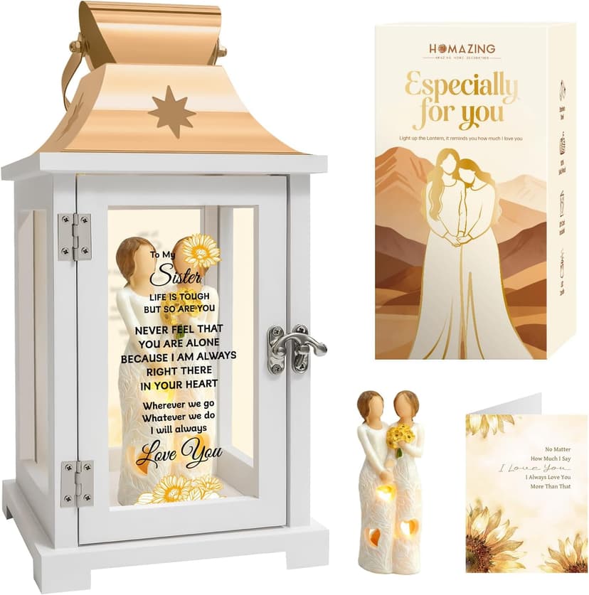 Homazing Sister Gifts Lantern - Unique Sister Gift Ideas for Mothers Day, Christmas, Thanksgiving