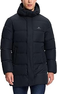 Pioneer Camp Men's Long Winter Coat Parka Hooded Down Jacket Full Zip Up Windproof Jacket Warm Thicken Puffer Jacket