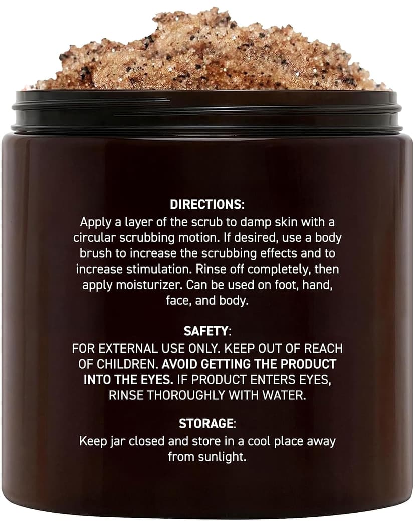 Moisturizing & Exfoliating Face, Foot & Hand Scrub, Natural Softening Formula for Smoother, Softer & More Even Complexion Brooklyn Botany Arabica Coffee Body Scrub - 10 oz B07GQ4W15V