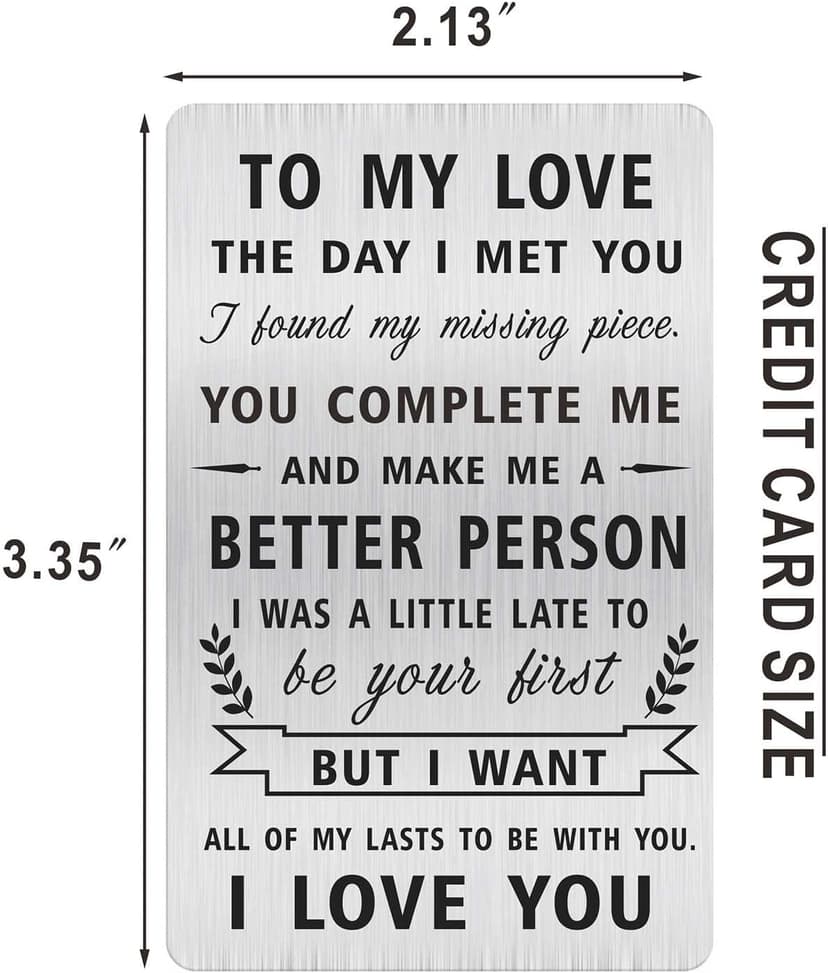 Alotozo Groom Gifts from Bride, Husband Wedding Gift from Wife, Engraved Wedding Card to My Love, Wedding Day Keepsake